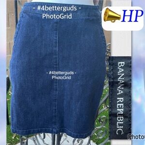 Womens Banana Republic Pencil Straight Dark Wash Denim Jean Skirt with Pockets 4